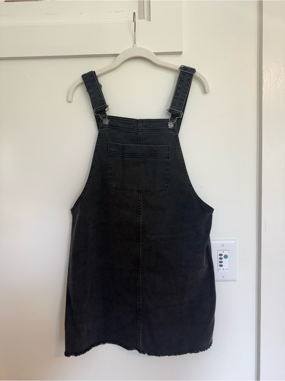 Black Denim Overall Dress - Women